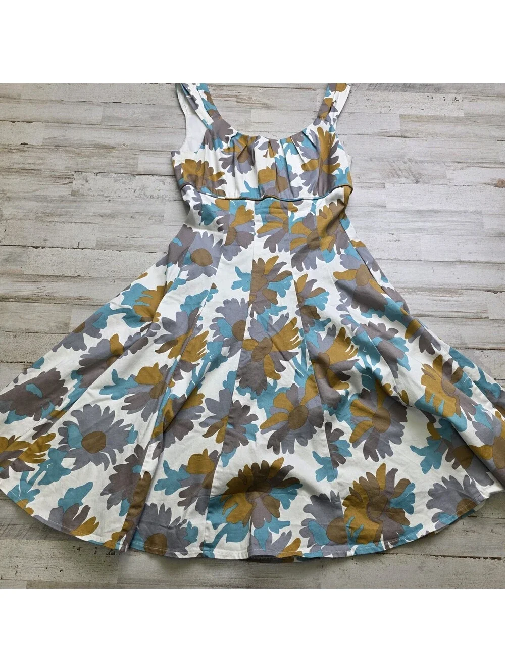 Maggy L Floral A-Line Dress - Cotton Size 6 Sleeveless Summer - Cute Comfortable - Picture 1 of 4